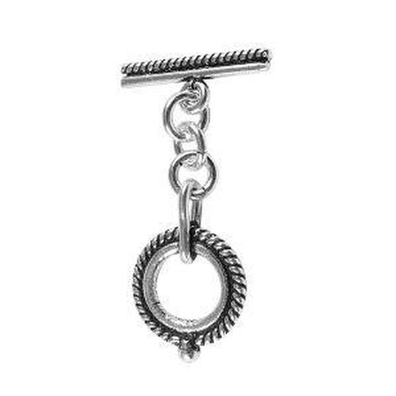 TSF-148 Silver Overlay Round Rope Toggle Clasp  Bulk Jewelry Findings from India