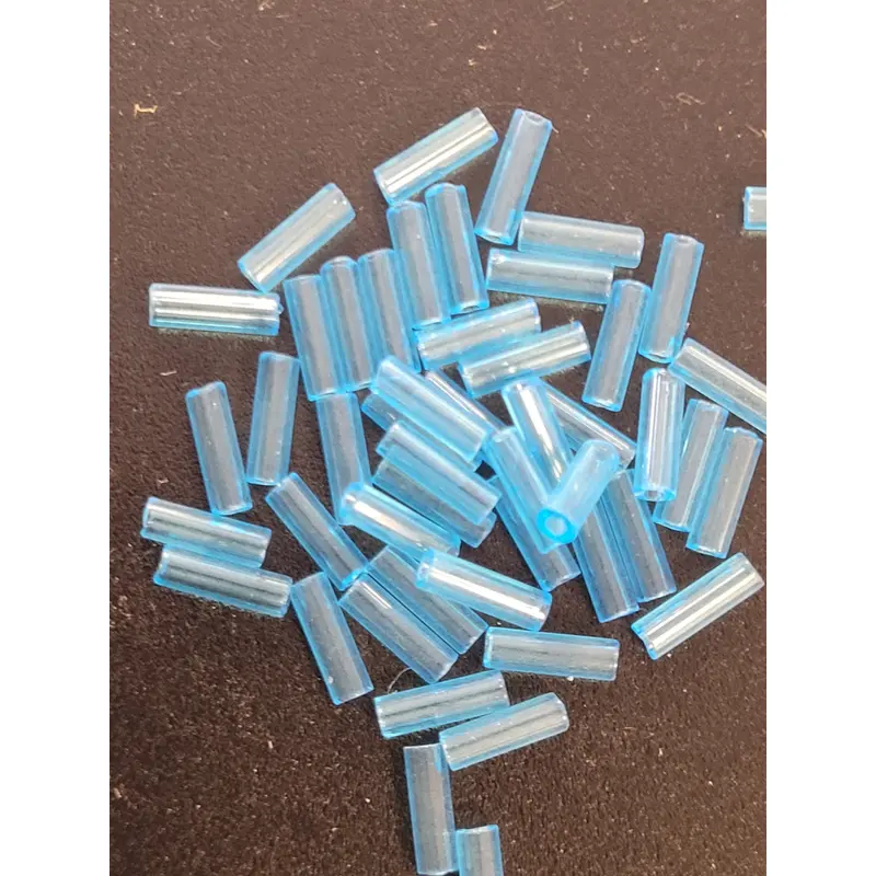 Transparent Blue Bugle Beads Bag