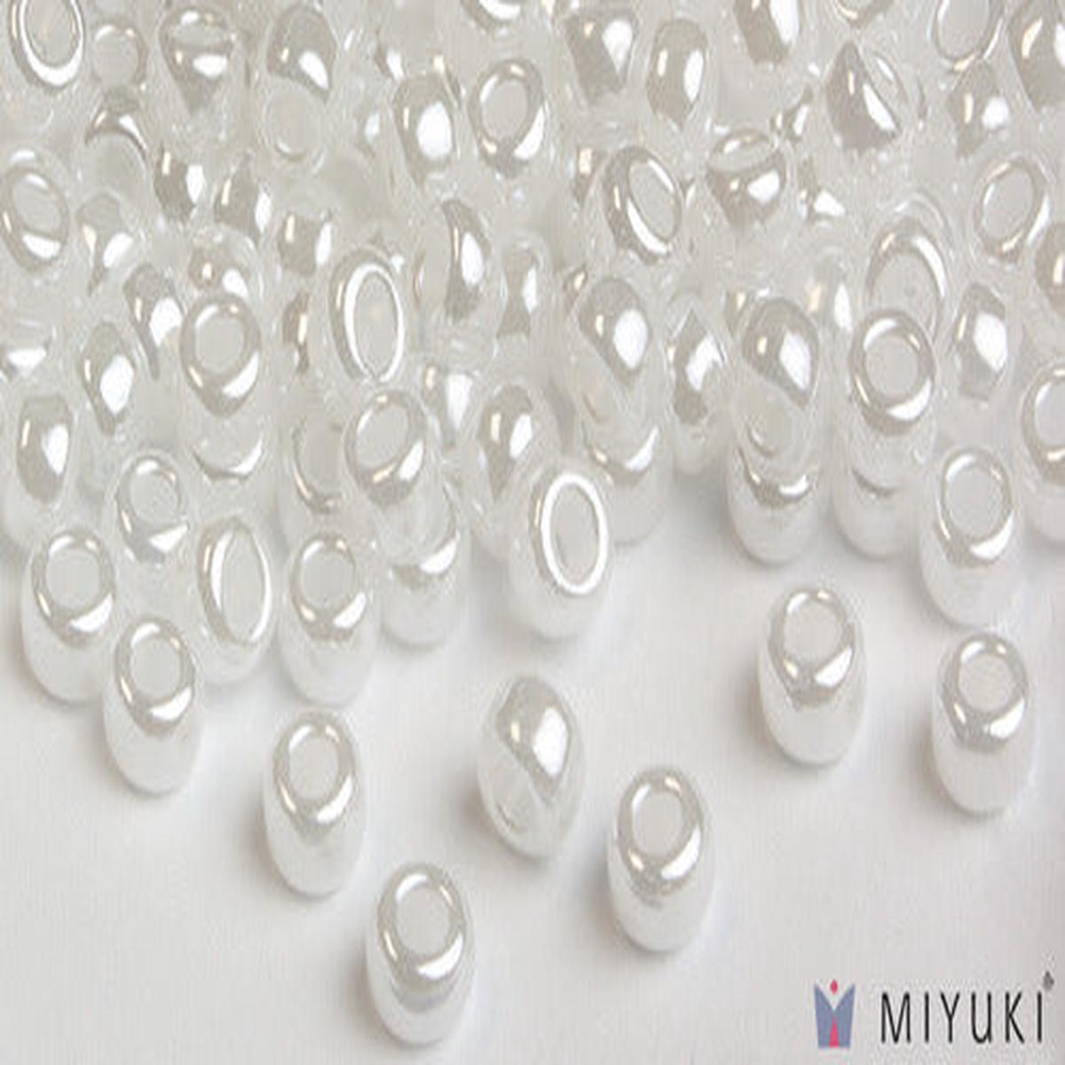 White Ceylon Glass Beads