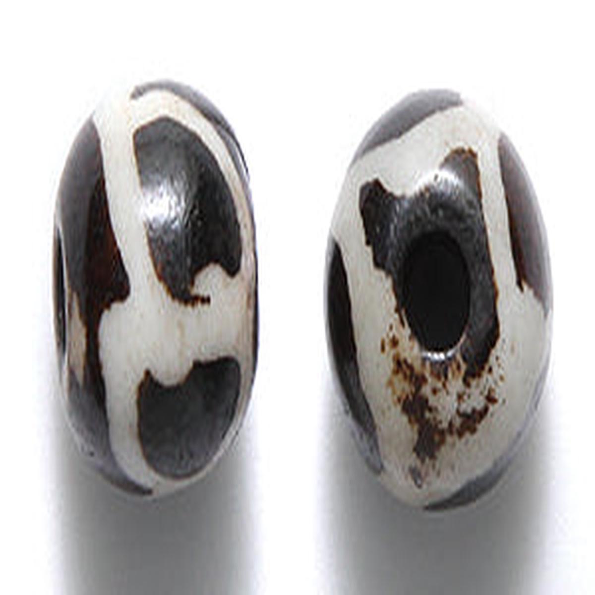 10BN159-D: India Bone Round Dark Brown Stripe 10mm 25 Pieces