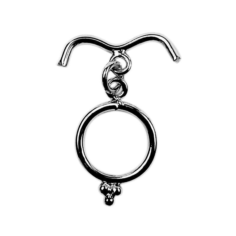 TR-125 Black Rhodium Overlay Toggle Clasp  Curved Bar with Circular Ring, Handcrafted in India