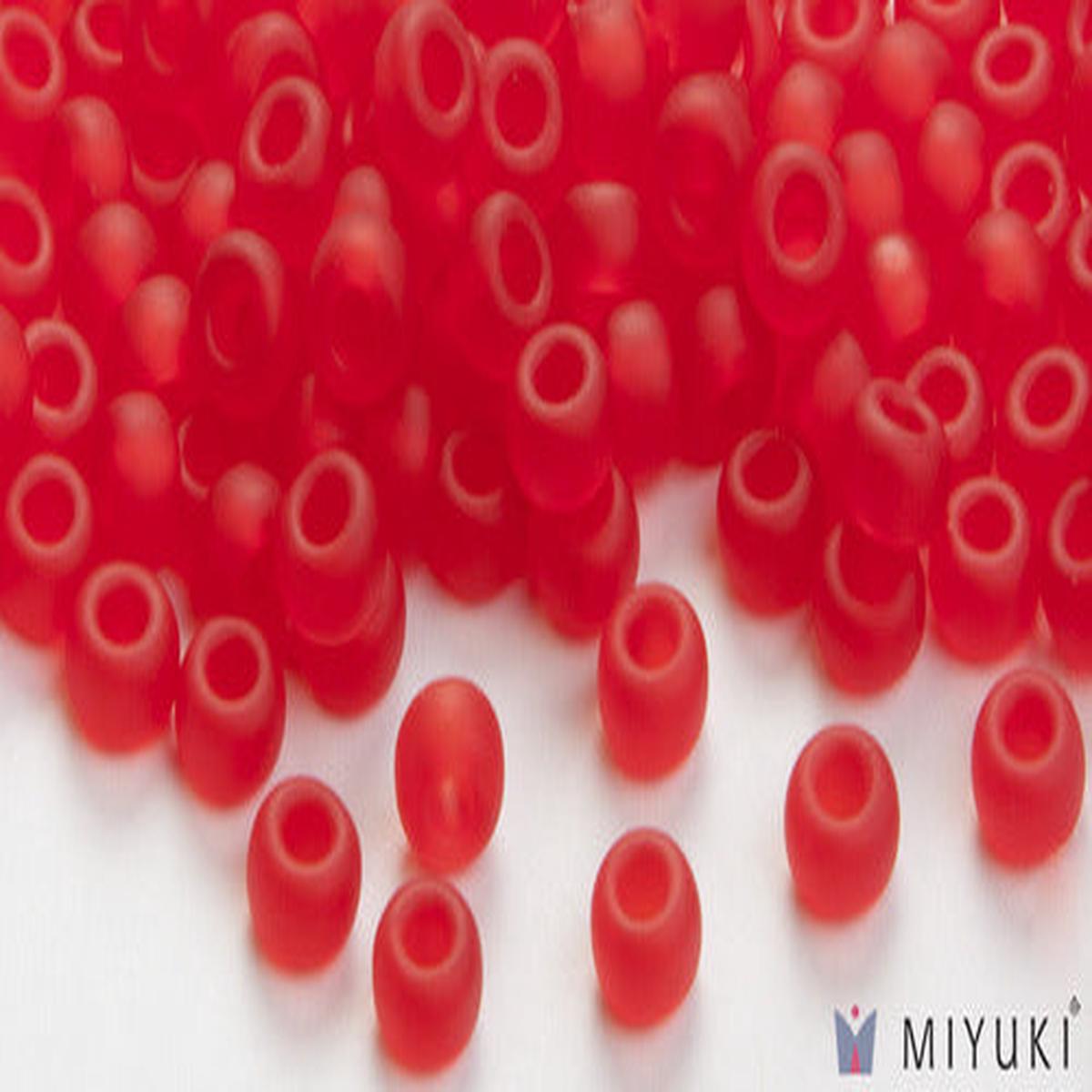 Transparent Frost Red Glass Beads