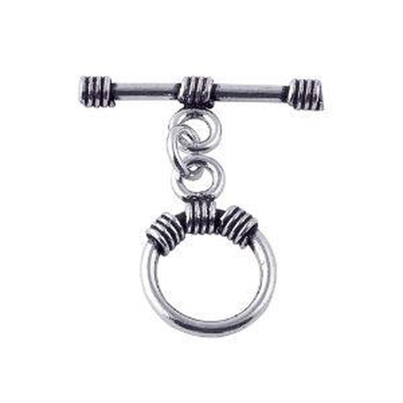 TSF-130 Silver Overlay Wrapped Detail Toggle Clasp  Wholesale Jewelry Findings