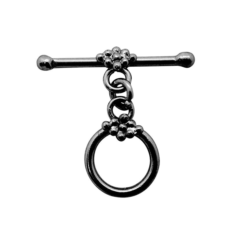 TR-172 Wholesale Black Rhodium Overlay Floral Toggle Clasp  Handcrafted in India