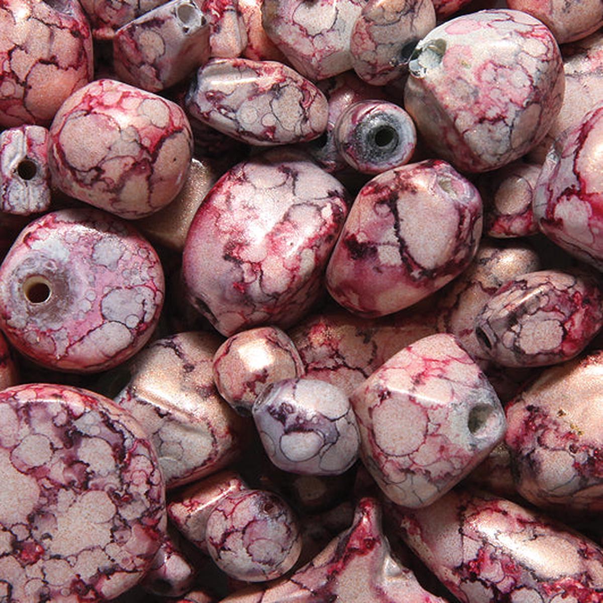 VE525-35: Bead Mix Peach Speckled-150GM
