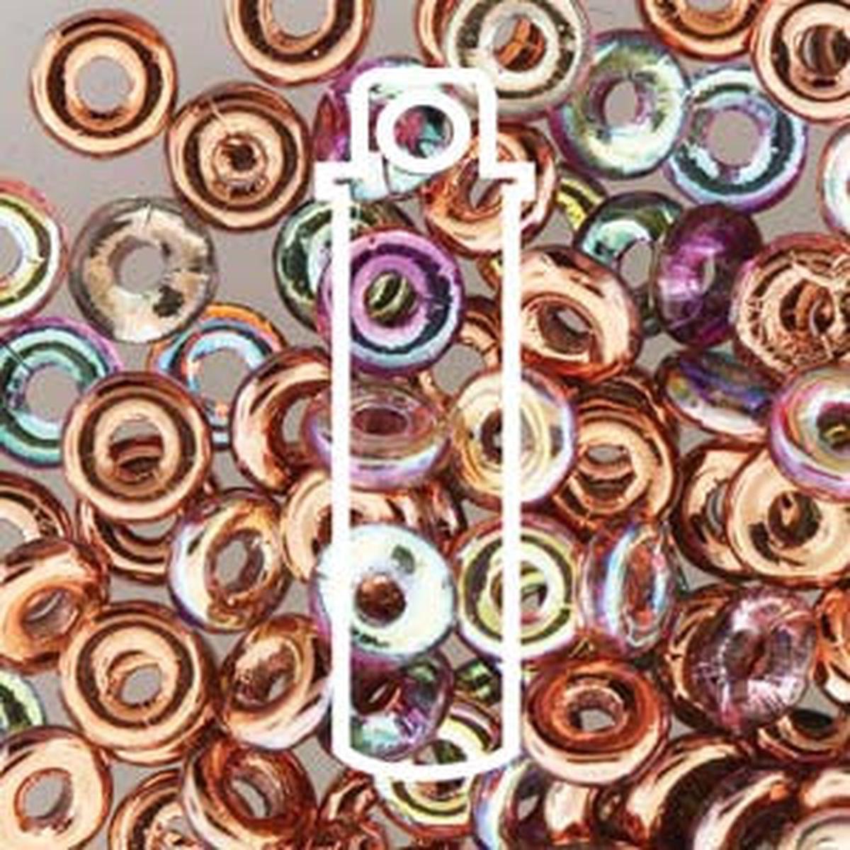 O BEADS (3.8X1MM) CRYSTAL COPPER RAINBOW