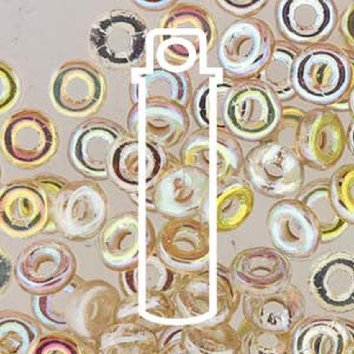 O BEADS (3.8X1MM)  CRYSTAL LEMON RAINBOW