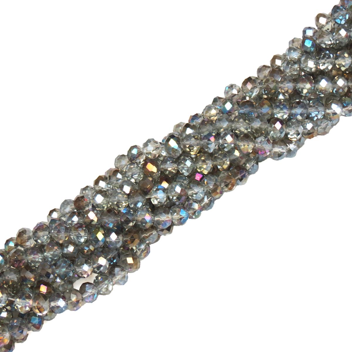 Rondelle de Cristal, Plateado Tornasol AB