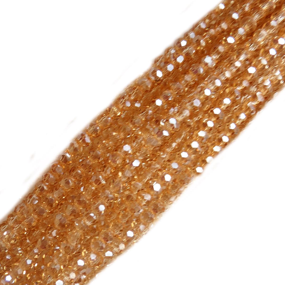 Cuentas de Cristal Redondas Facetadas, Topacio Claro- 3mm