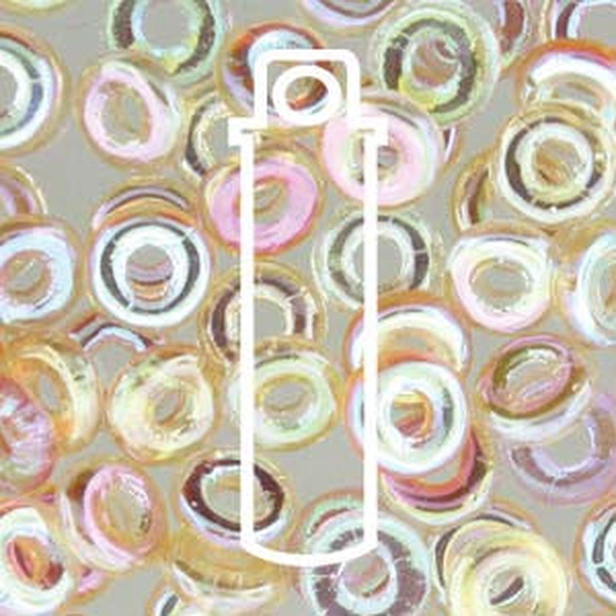 O BEADS (3.8X1MM) CRYSTAL YELLOW RAINBOW