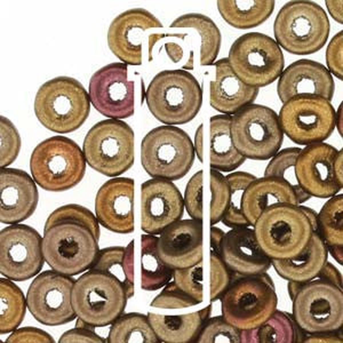 O BEADS (3.8X1MM)  METALLIC MIX