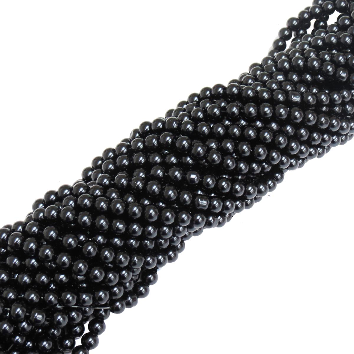 Perlas de Cristal Sintticas, Negro Metlico 1 pieza