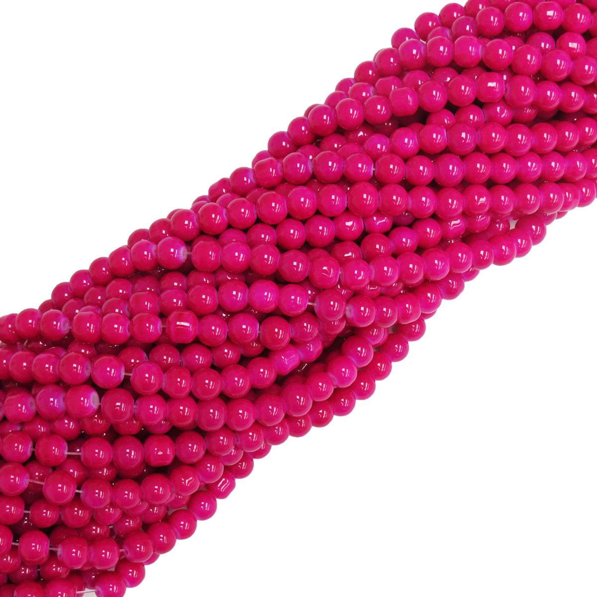 Perlas de Cristal Sintticas, Rosa Fucsia 1 pieza