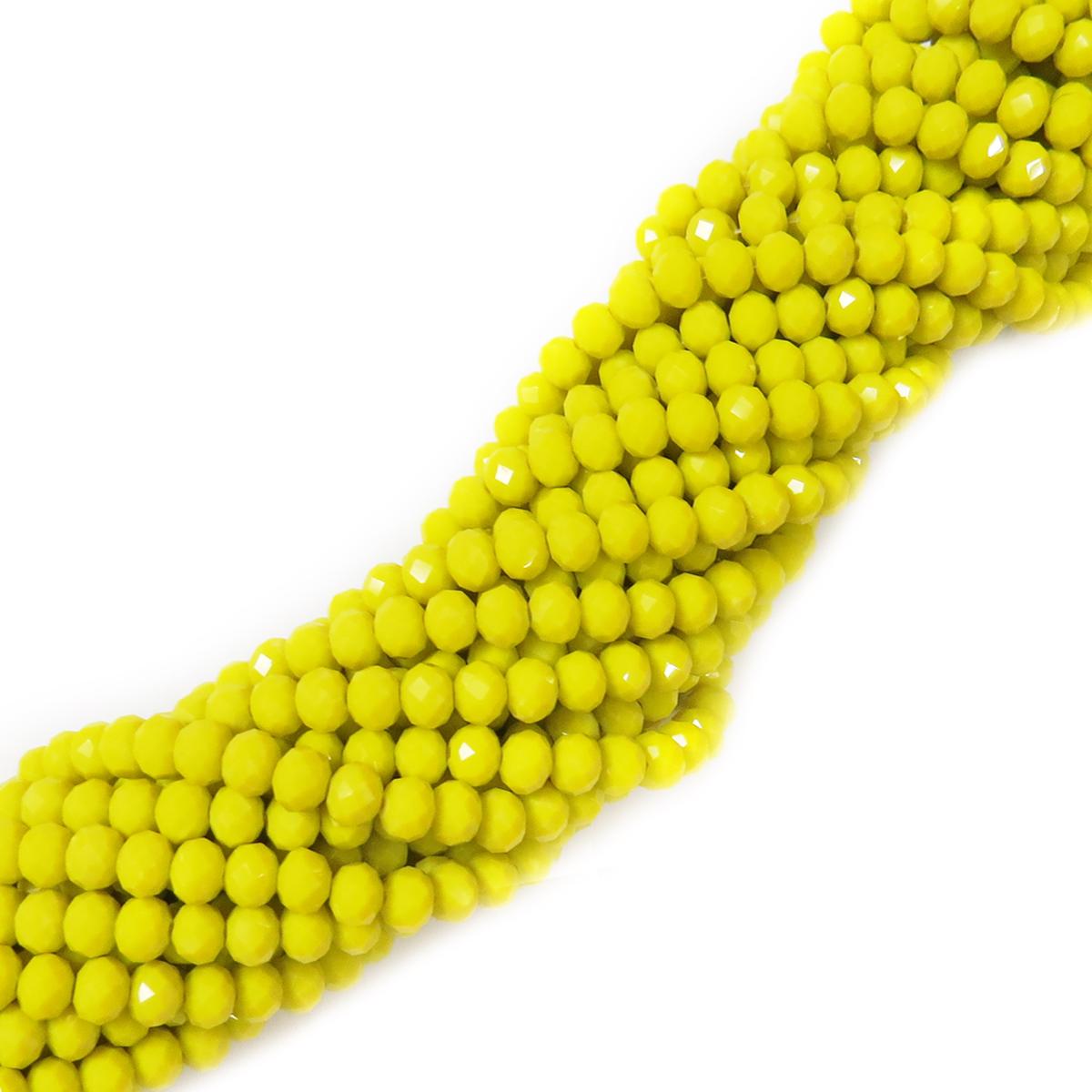 Rondelle de Cristal, Amarillo Opaco