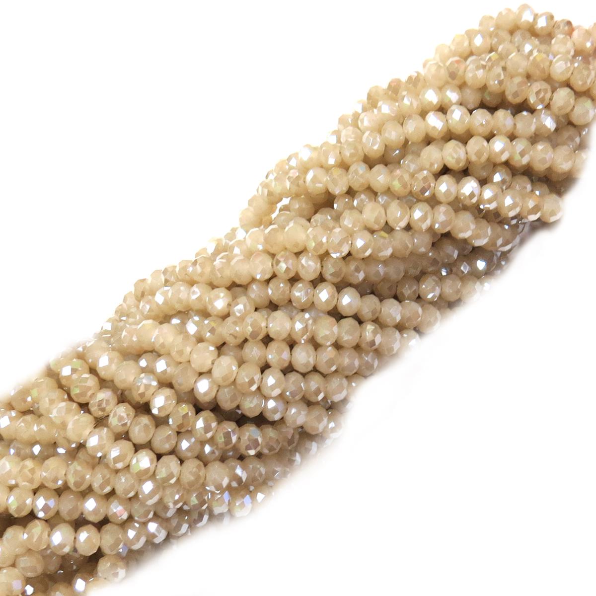 Rondelle de Cristal, Beige Brillante