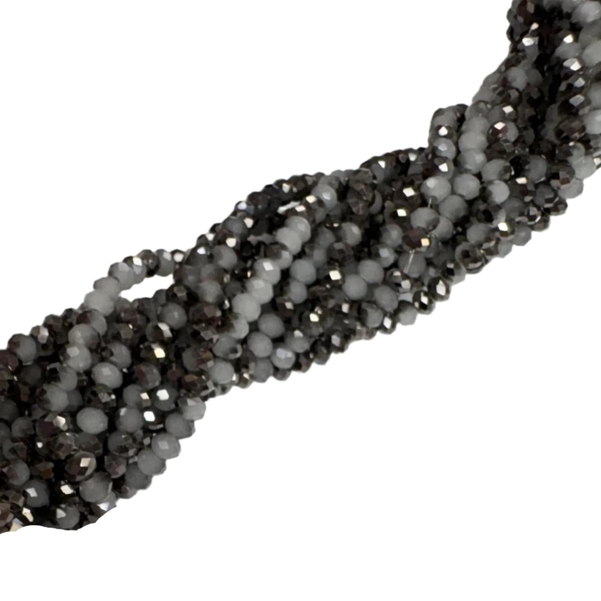 Rondelle de Cristal Charcoal Black Opal