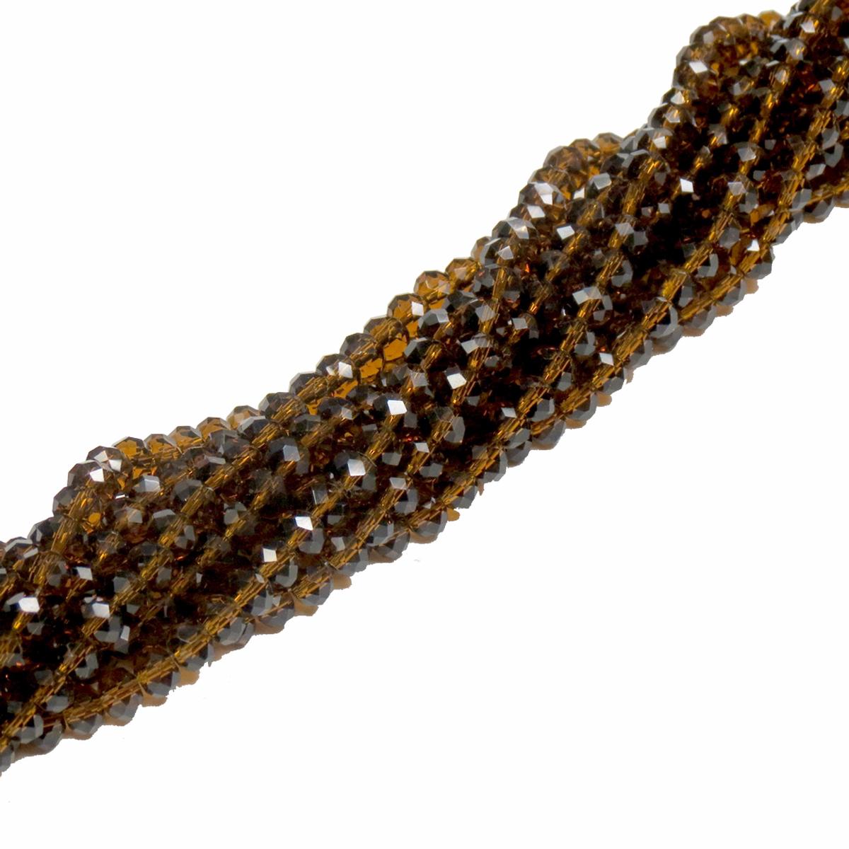 Rondelle de Cristal, Marrn Oscuro