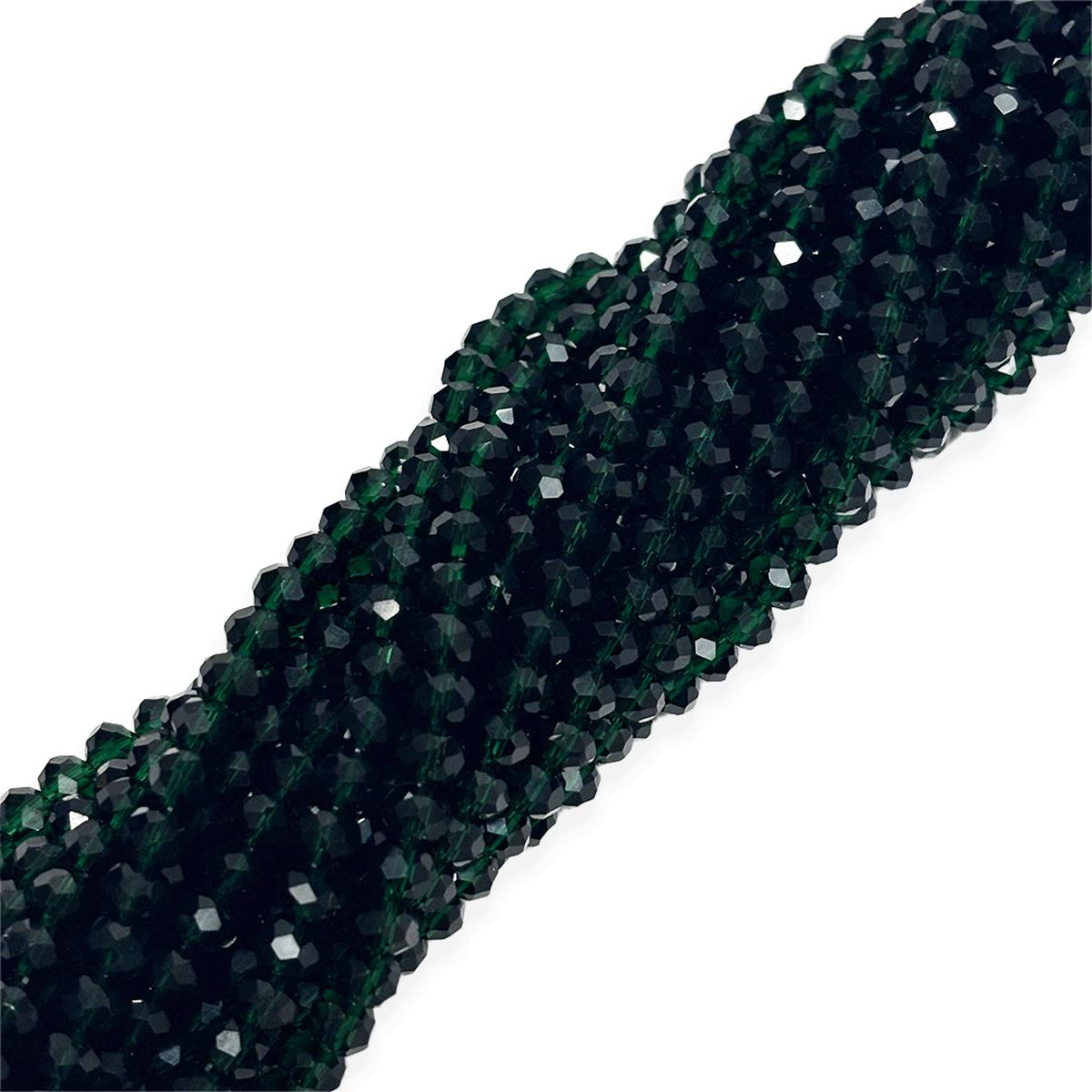 Rondelle de Cristal, Verde Esmeralda