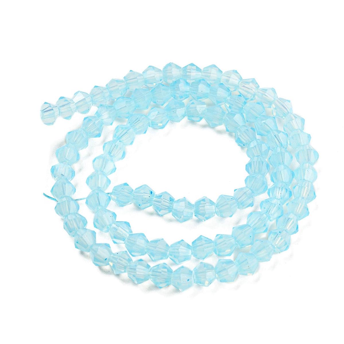 Transparent Glass bicone, Soft Blue 