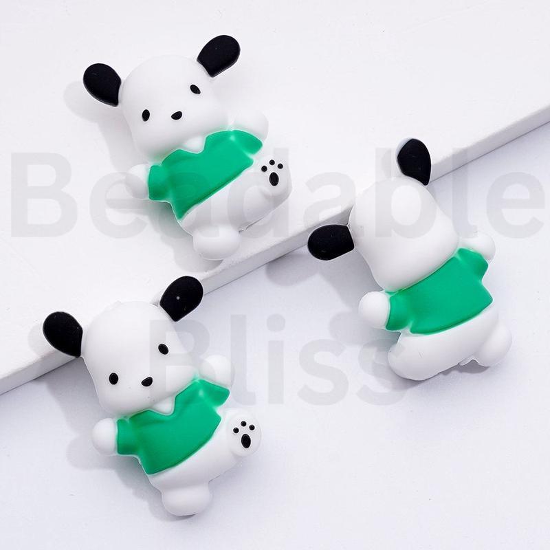 3D Cute Puppy Adorable Character Silicone Focal Beads