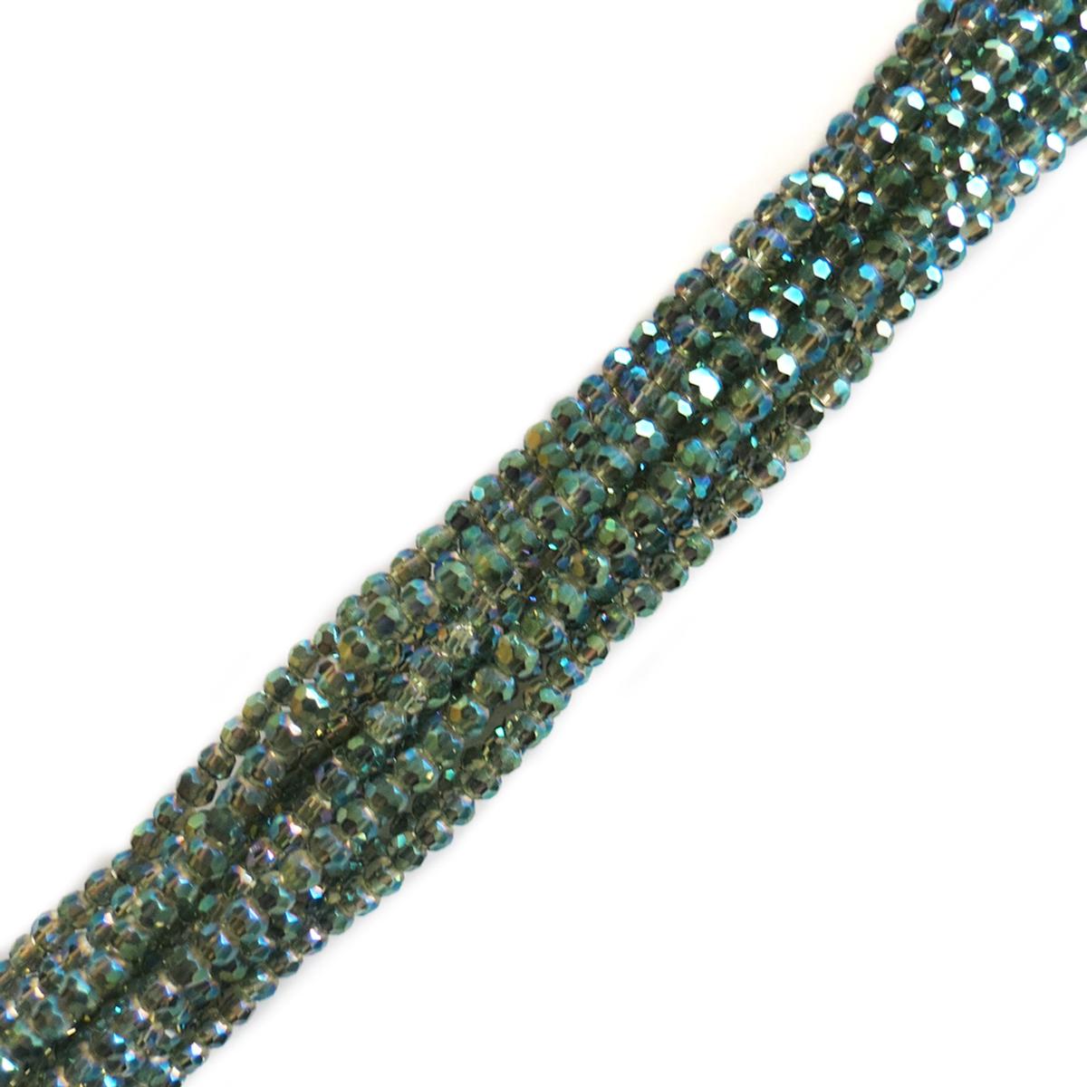 Cuentas de Cristal Redondas Facetadas, Verde AB- 3mm