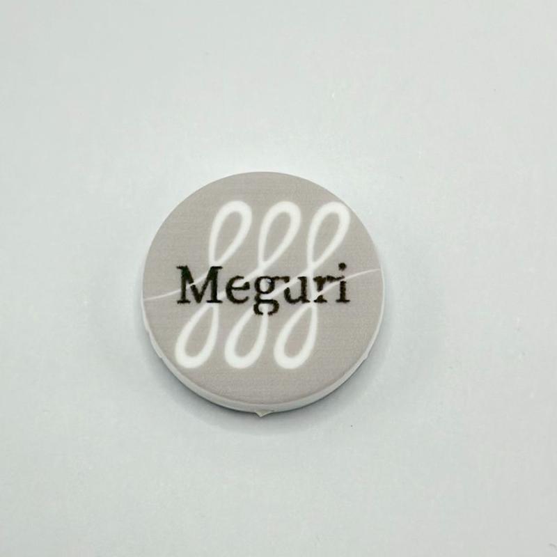 Gray Round Bead with Text 