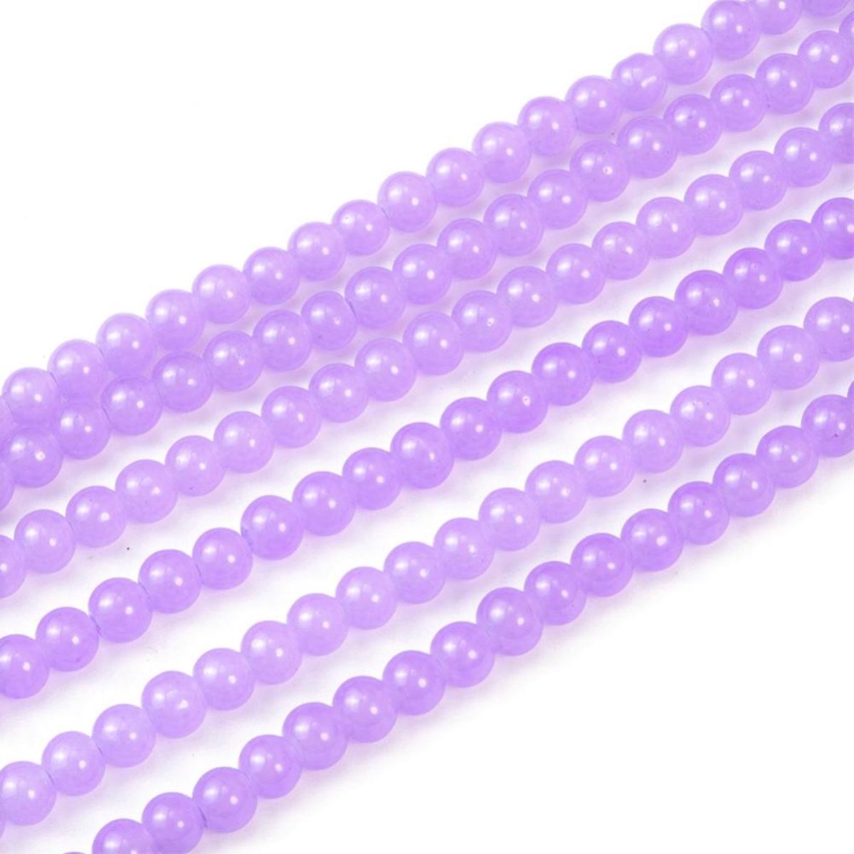 Jelly Look  SOFT Purple  (round) (Glass Beads) 8mm