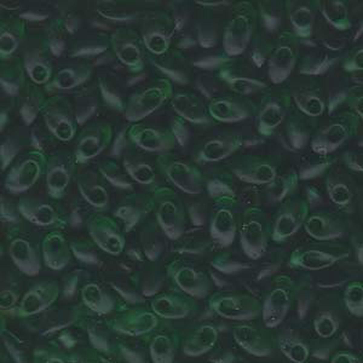 Long Magatama Beads #146F Green Matte 8.5g