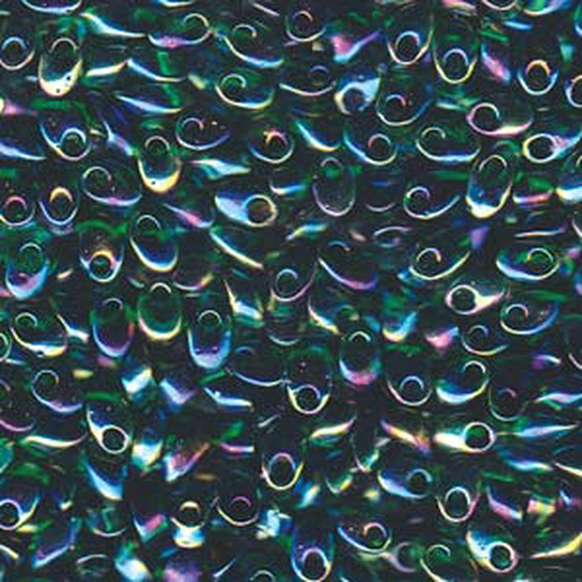 *Long Magatama Beads #179 Green Luster 6g