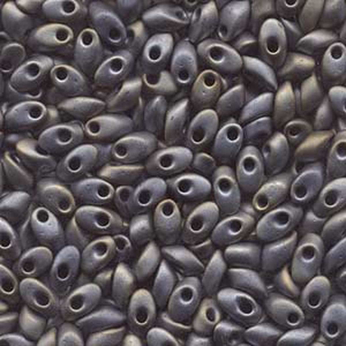 Long Magatama Beads #2002 Metallic Silver Grey Matte 8.5g