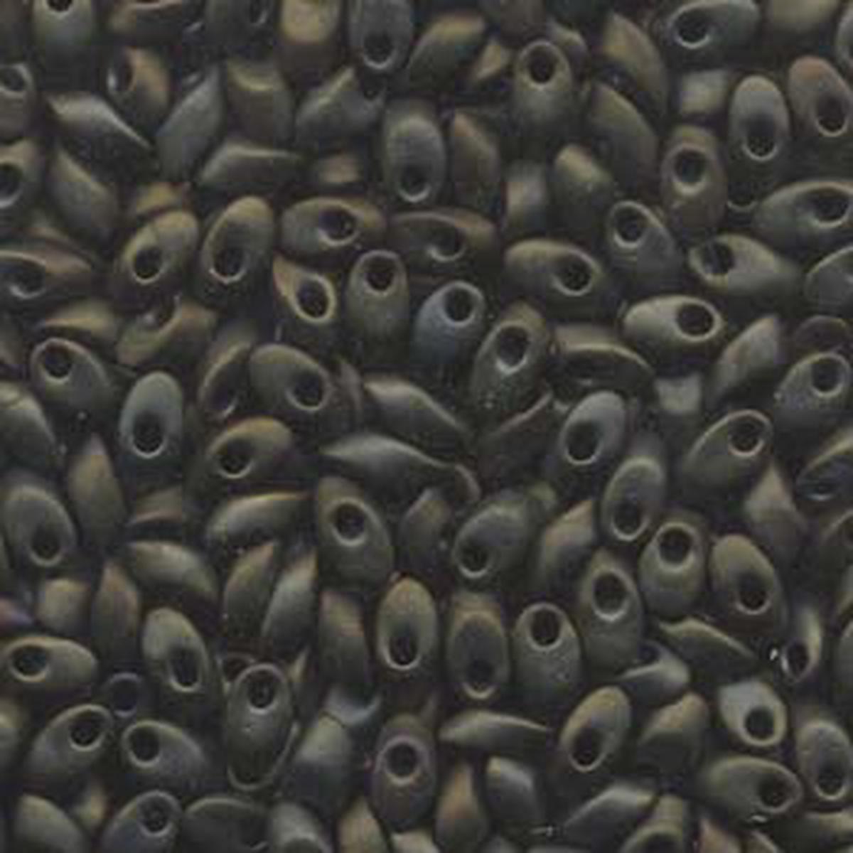 Long Magatama Beads #2013 Olive Iris Matte 8.5g