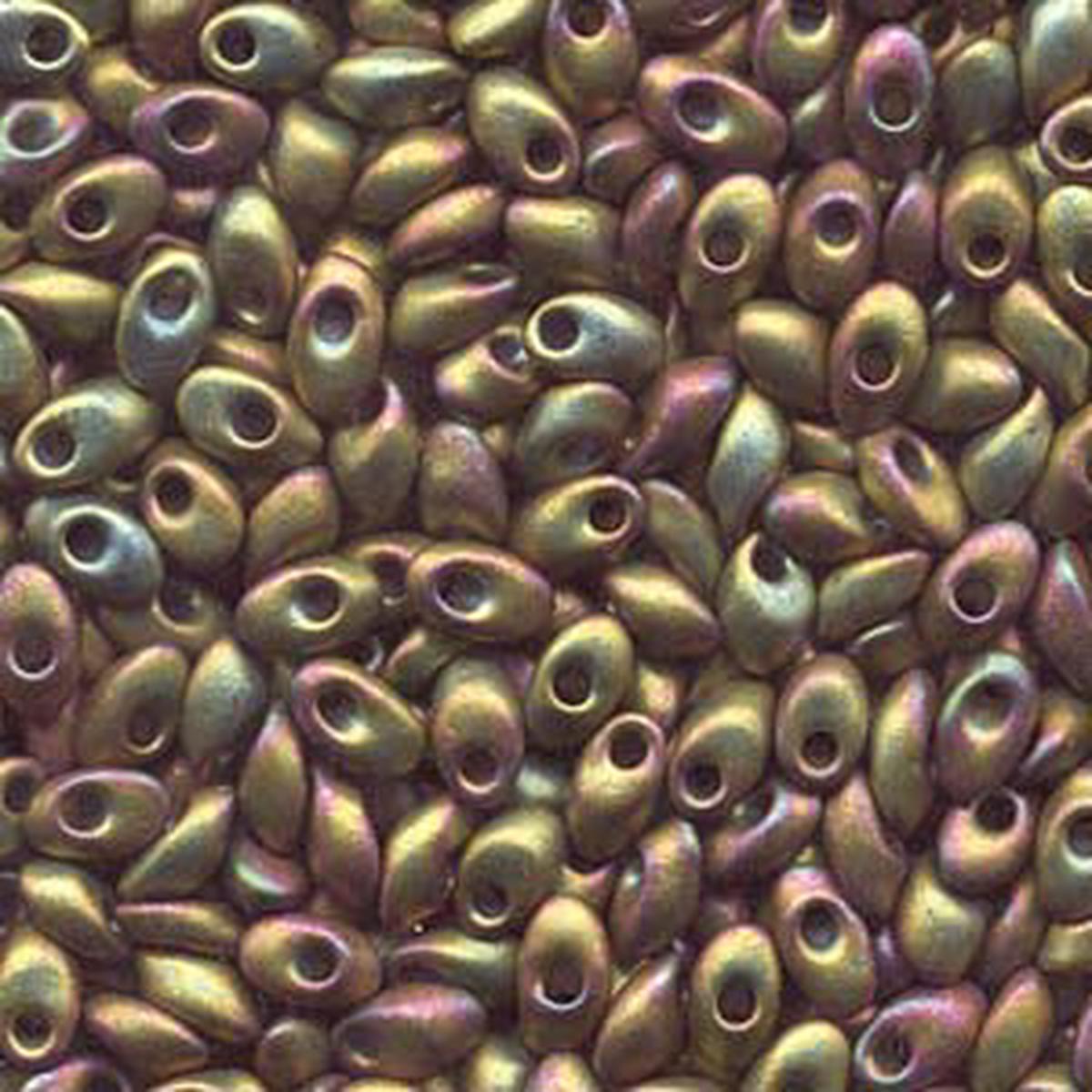 Long Magatama Beads #2035 Khaki Iris Matte 6g
