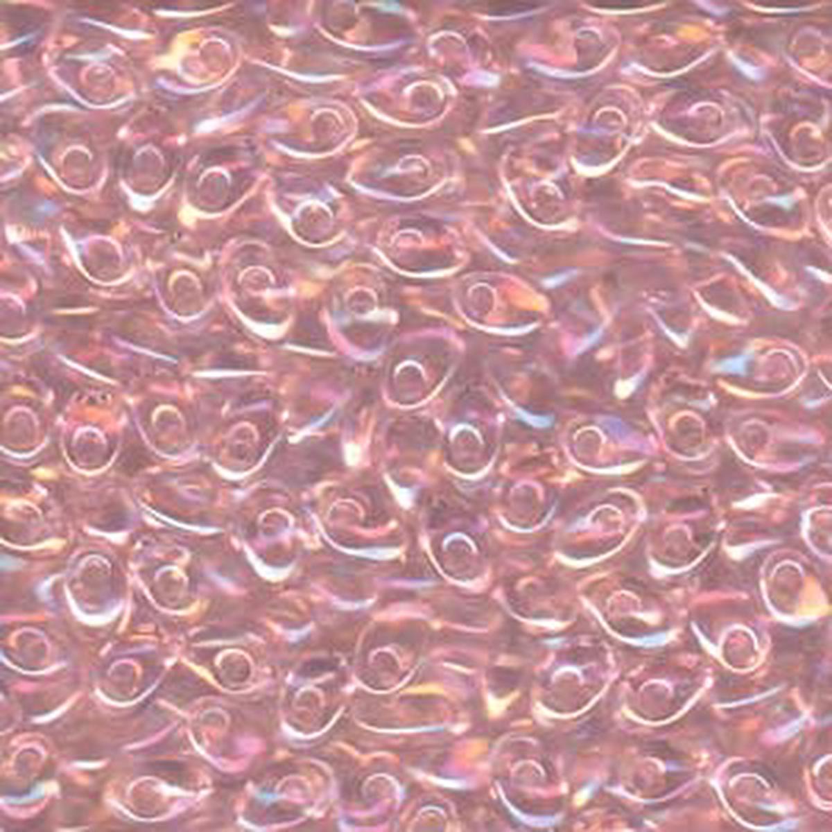 Long Magatama Beads #2144 Pink Lined Crystal AB 6g