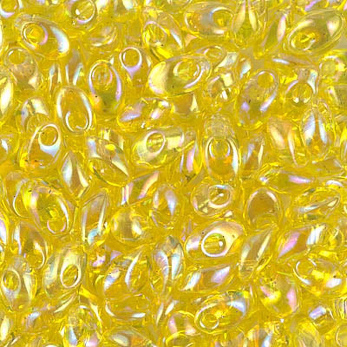 Long Magatama Beads #252 Yellow Rainbow 8.5g