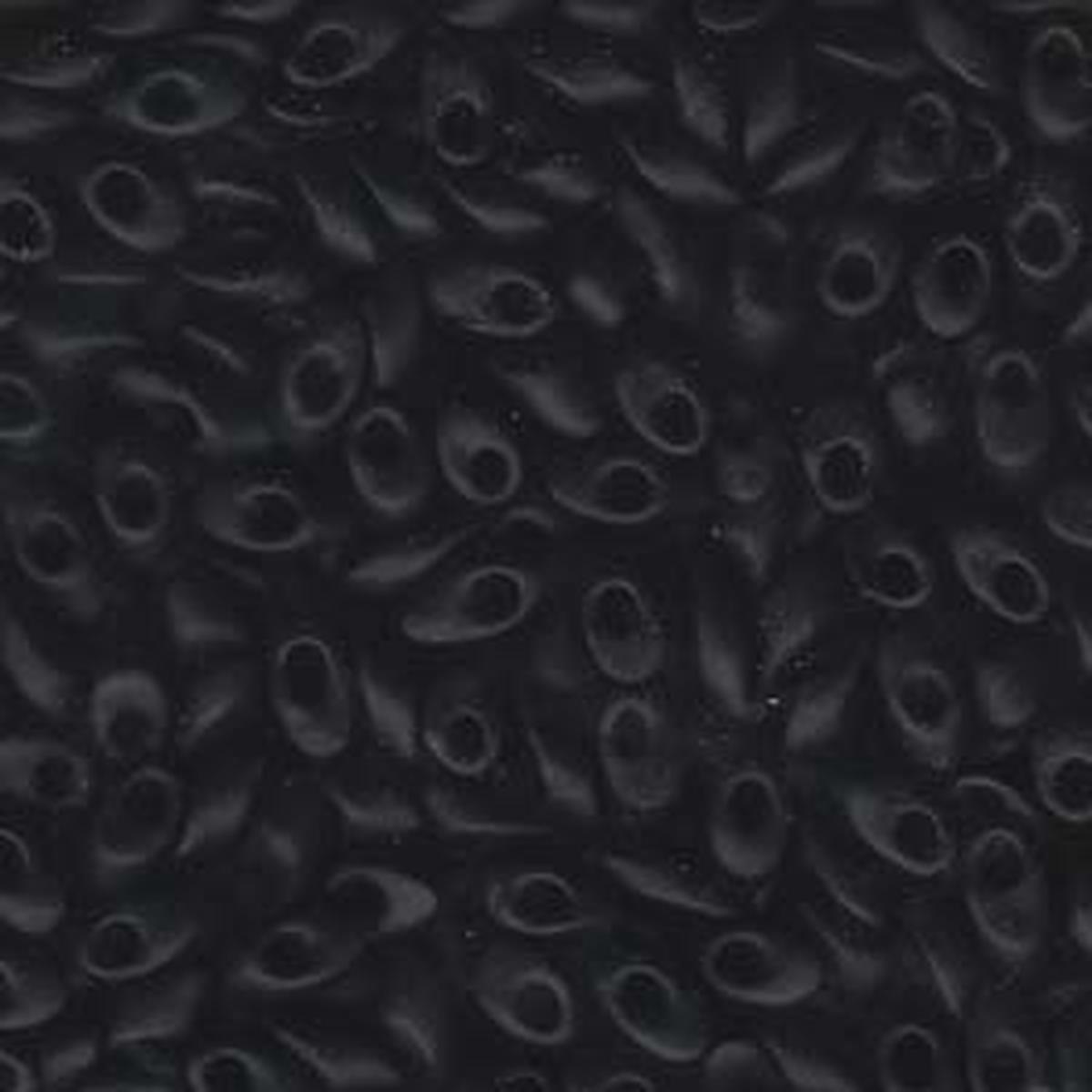 Long Magatama Beads #401F Matte Black 8.5g