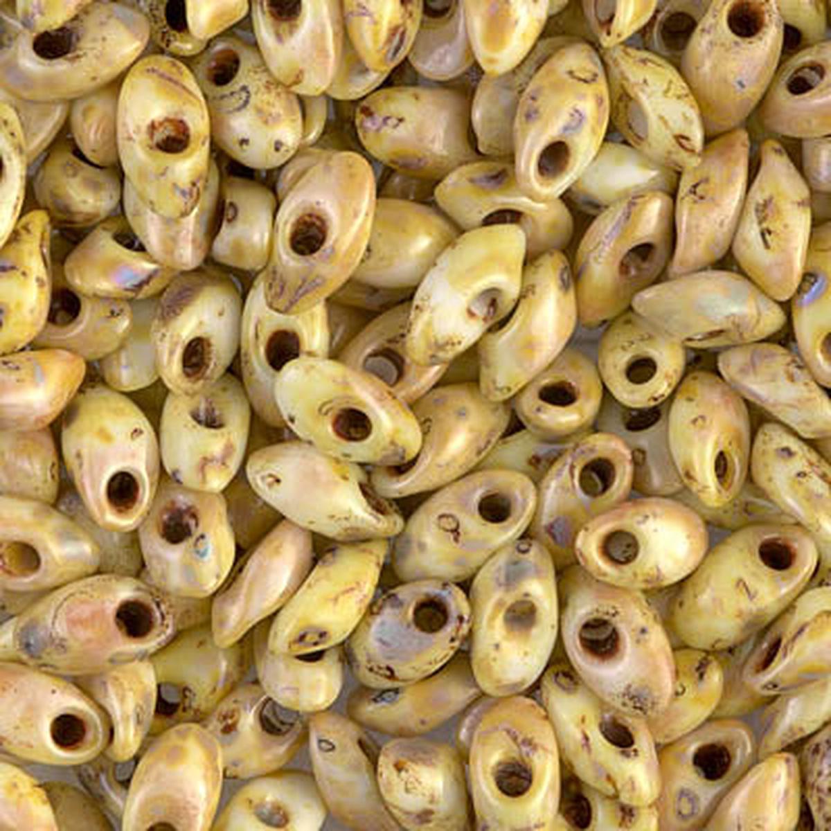 Long Magatama Beads #4512 Picasso Canary Yellow 6g