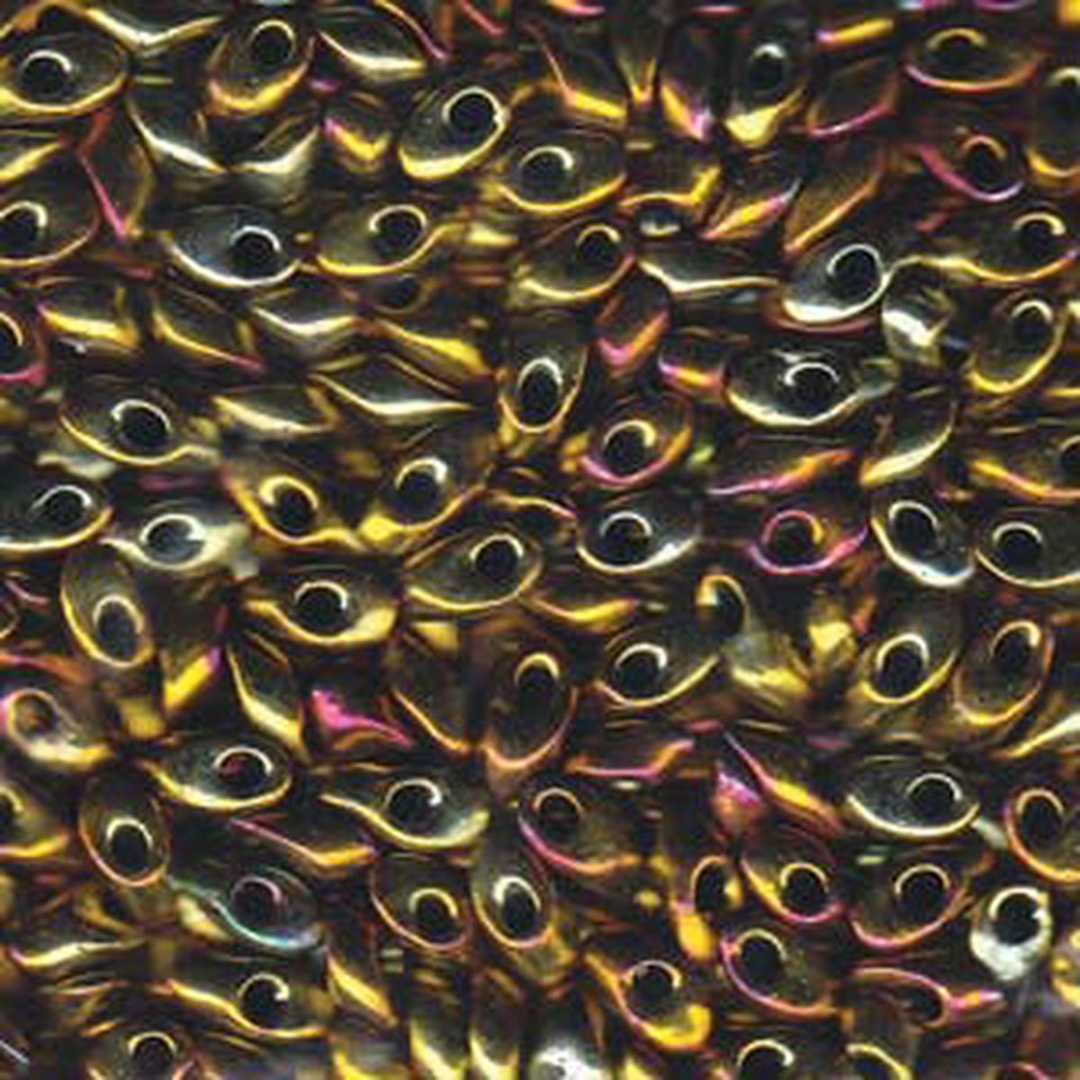 Long Magatama Beads #462 Metallic Gold Iris 6g