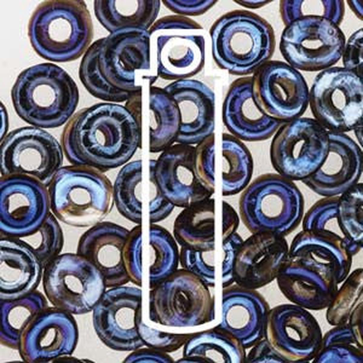 O BEADS (3.8X1MM)  CRYSTAL AZURO