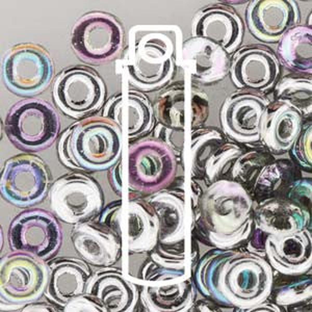 O BEADS (3.8X1MM)  CRYSTAL SILVER RAINBOW