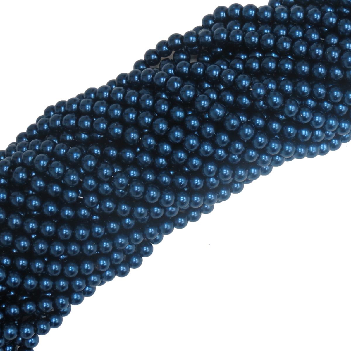 Perlas de Cristal Sintticas, Azul Marino 1 pieza