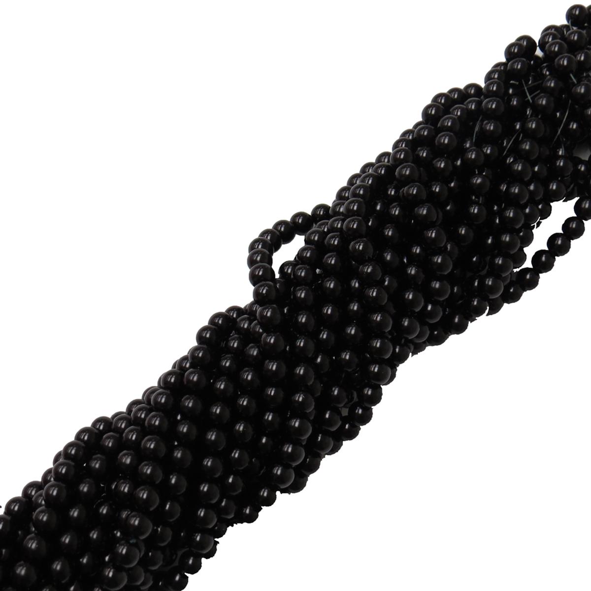 Perlas de Cristal Sintticas, Negro 1 pieza