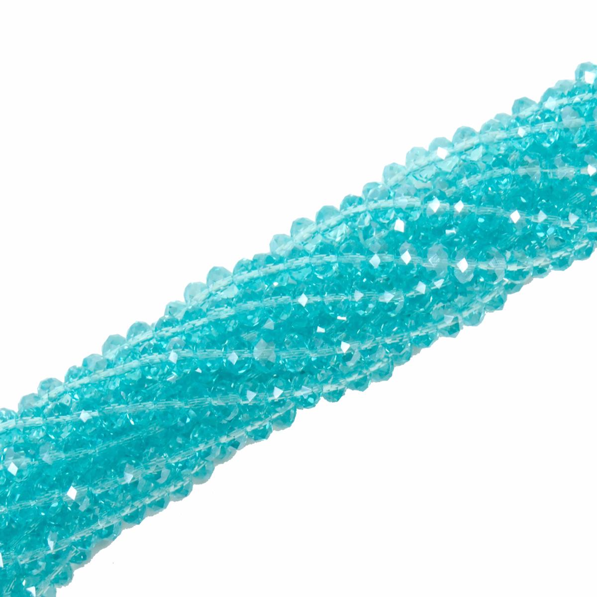Rondelle de Cristal, Azul Claro