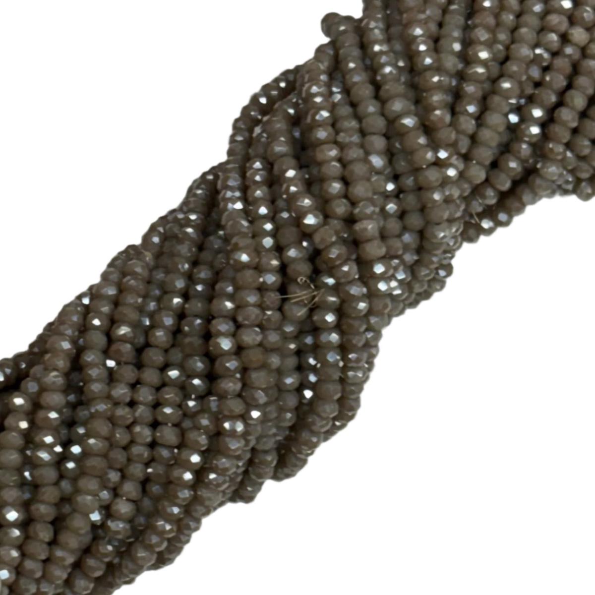 Rondelle de Cristal Glossy Taupe