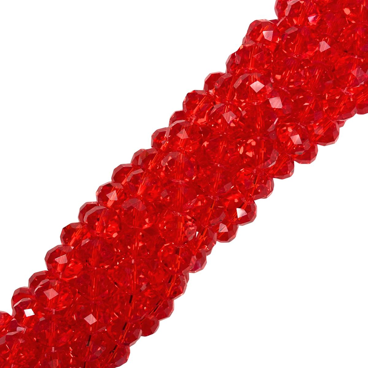 Rondelle de Cristal, Rojo Brillante