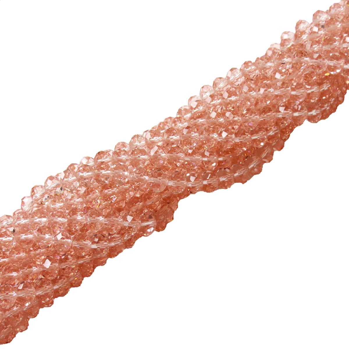 Rondelle de Cristal, Rosado Claro