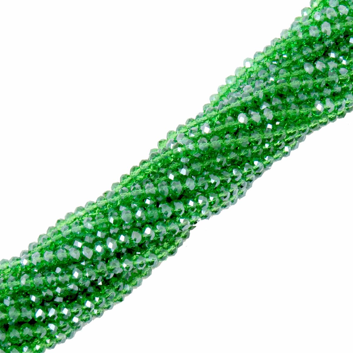 Rondelle de Cristal, Verde Kelly