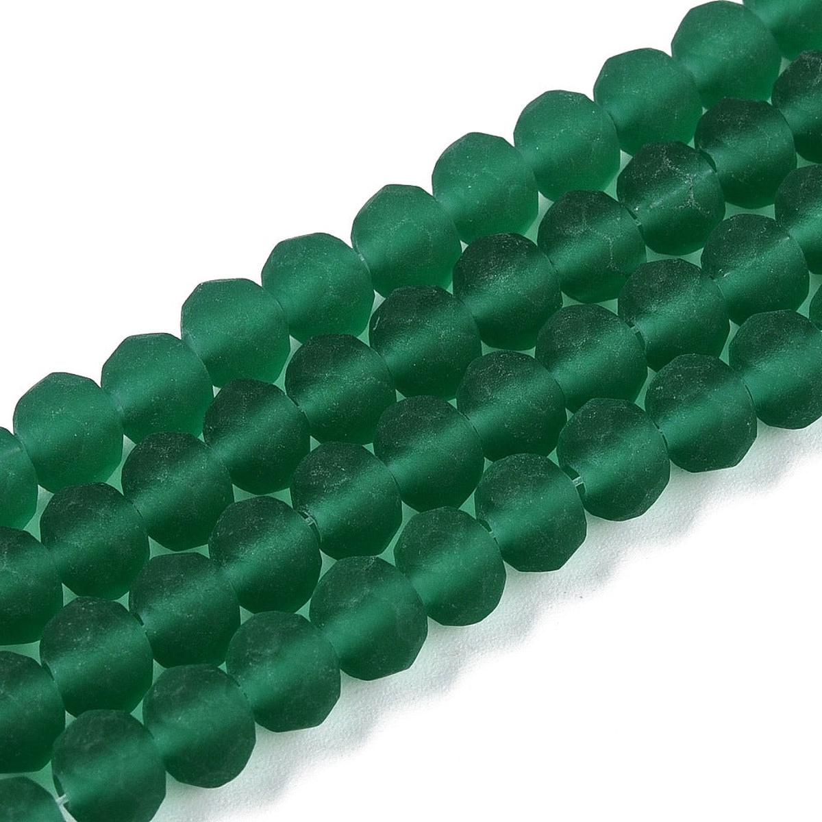 Transparent Glass Beads Strands, Faceted, (*Frosted), Rondelle,6x4.5mm, Hole: 1.4mm, about 84~85pcs/strand  See Color Options