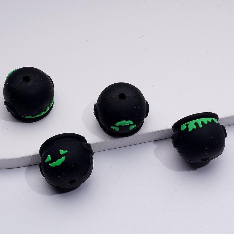 3D Cute Black Witch's Pot Silicone Focal Beads