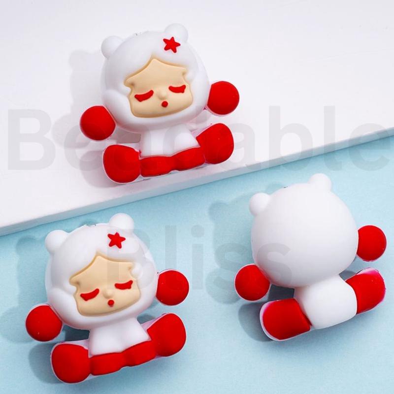 3D Cute Vivid Bone Skeleton Figgables Silicone Focal Beads