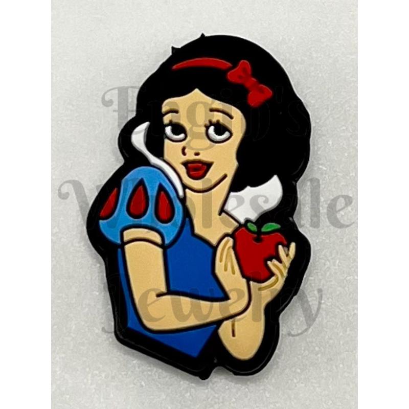 White Snow Blossom Duchess with Apple Silicone Focal Beads